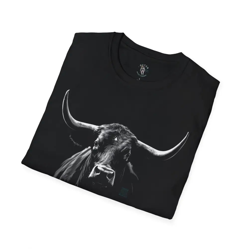 Midnight Trail Blazer Tee by Double R Western™—lone cowgirl riding under a starlit sky, part of the Midnight Series western apparel collection.