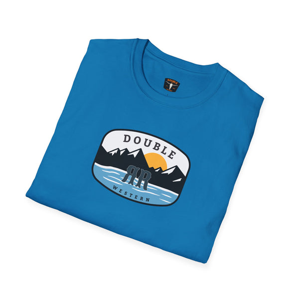 Blue western T-shirt with large Double R Western chest logo graphic