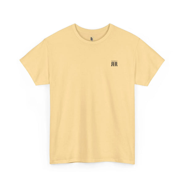 Sand heavy cotton western tee with small chest logo