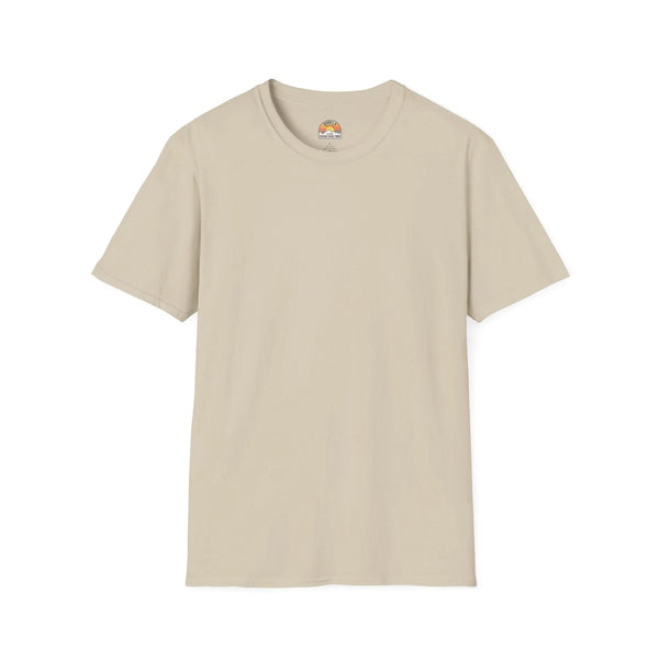 Sand heavy cotton western tee with small chest logo at neckline
