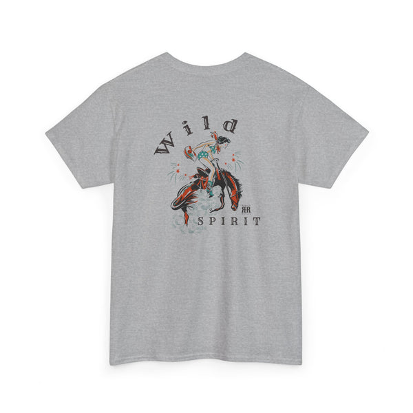"Wild Spirit" - Double R Western's ™ - Heavy Cotton Tee - Back Graphic Design
