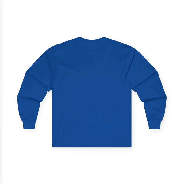 Royal blue long sleeve western graphic tee, crew neck, long sleeves