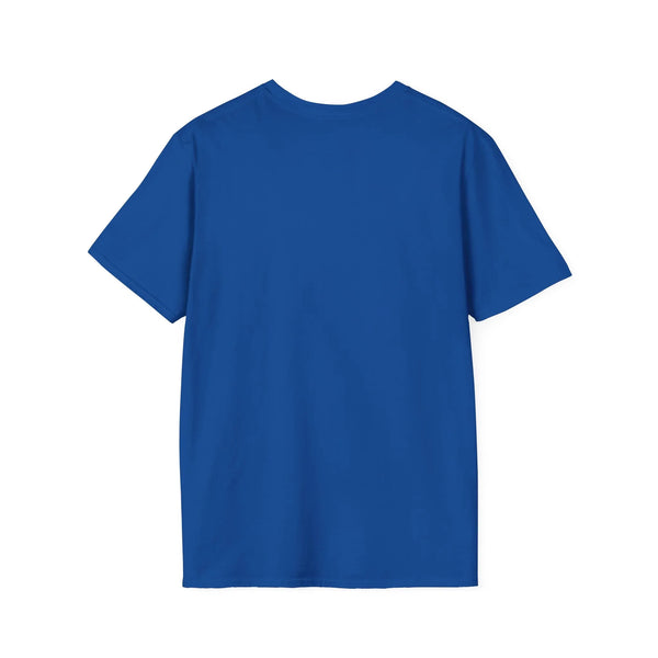 Royal blue western graphic tee back with plain unprinted fabric