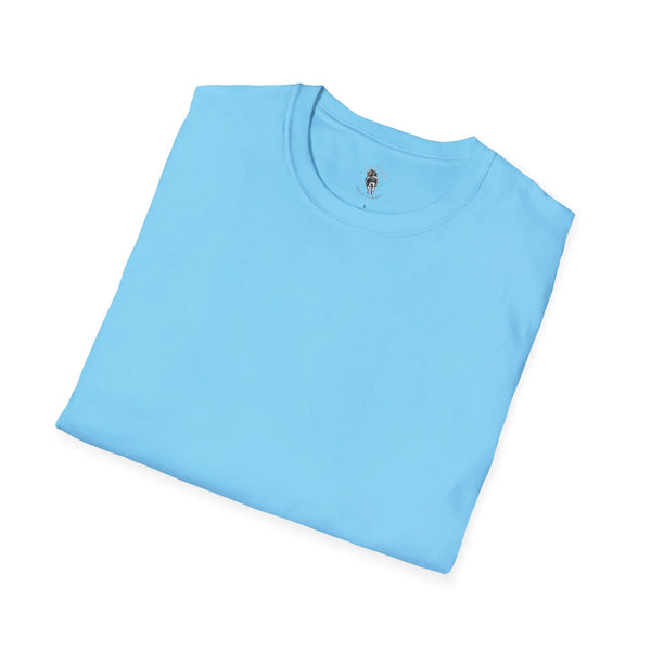 Light blue crew-neck heavy cotton tee with small chest logo.