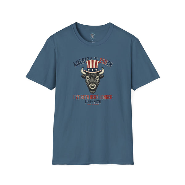 America’s 250th Bison Uncle Sam Western Graphic T-Shirt in Indigo Blue