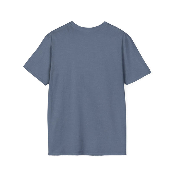 Men's western graphic T-shirt, heather indigo crew neck
