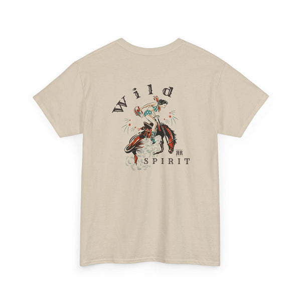 "Wild Spirit" - Double R Western's ™ - Heavy Cotton Tee - Back Graphic Design