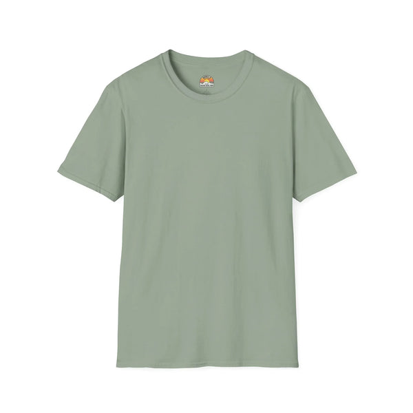 Sage heavy cotton western tee with small chest logo at neckline