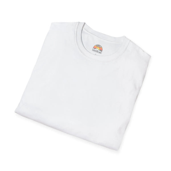 Heavy cotton T-shirt, white, crew neck with small chest logo label.