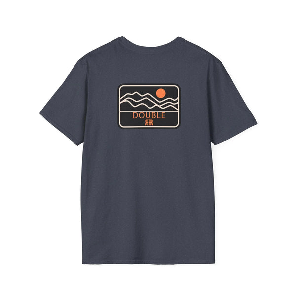 Dark gray short-sleeve T-shirt with Double 8R front graphic