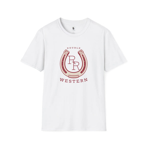 White western horseshoe T-shirt with red Double R graphic and “WESTERN” text