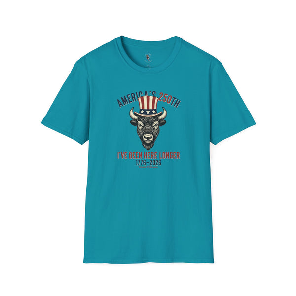 America’s 250th Bison Uncle Sam Western Graphic T-Shirt in Tropical Blue
