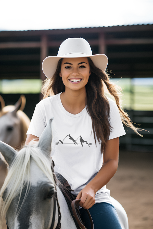 "Arrowhead Peaks Tee"- Western wear Softstyle T-Shirt