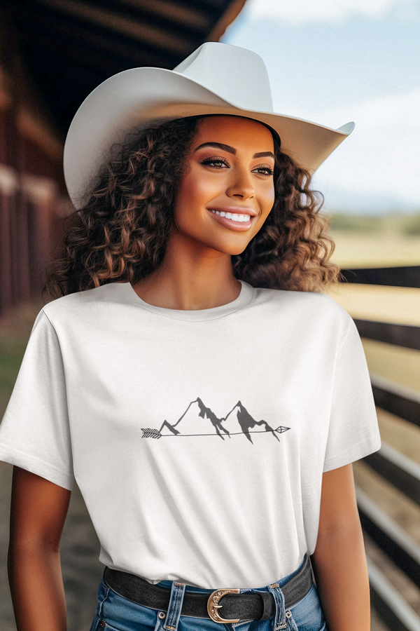 "Arrowhead Peaks Tee"- Western wear Softstyle T-Shirt