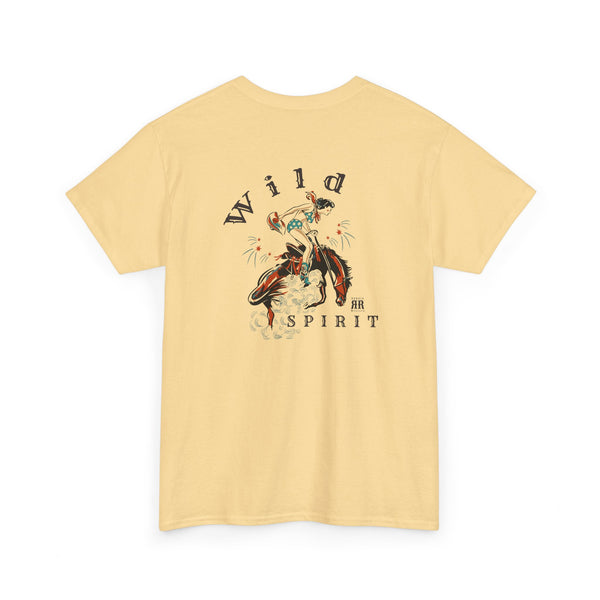 "Wild Spirit" - Double R Western's ™ - Heavy Cotton Tee - Back Graphic Design