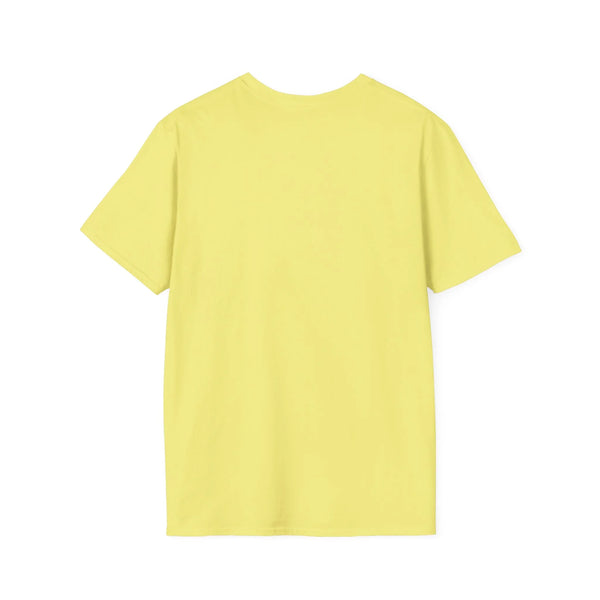 Yellow crew neck tri-blend T-shirt, short sleeves