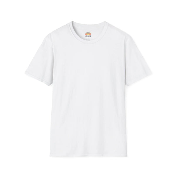 White heavy cotton western tee with small chest logo at neckline
