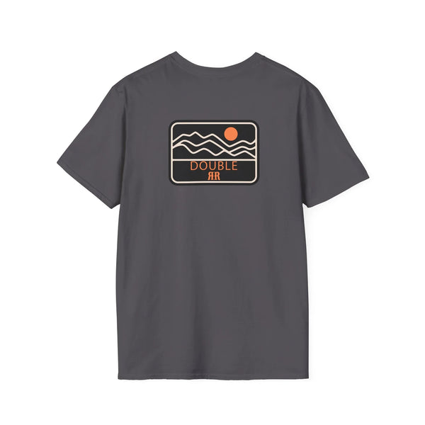 Dark gray short-sleeve T-shirt with Double 8R front graphic
