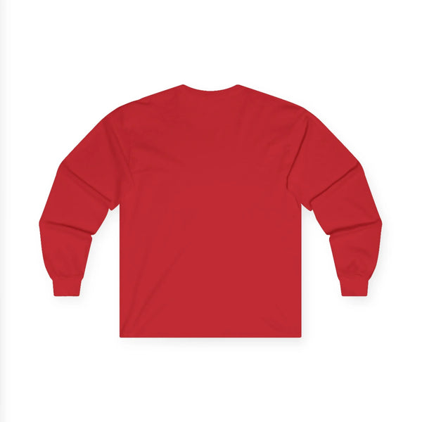 Red long sleeve western graphic tee, crew neck, long sleeves