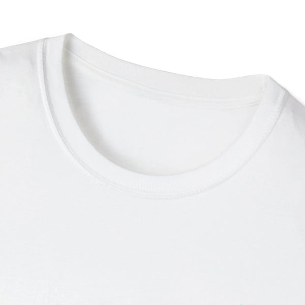 White T-shirt with ribbed crew neck and no visible back print