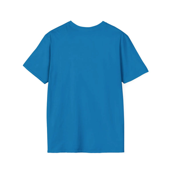 Bright blue crew-neck T-shirt, plain