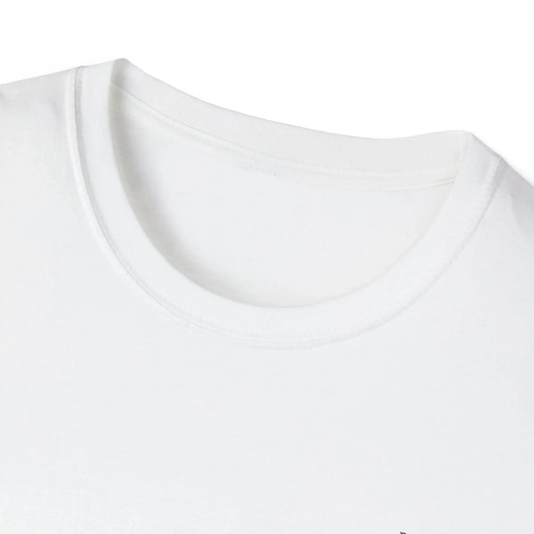 White crewneck tee neckline detail