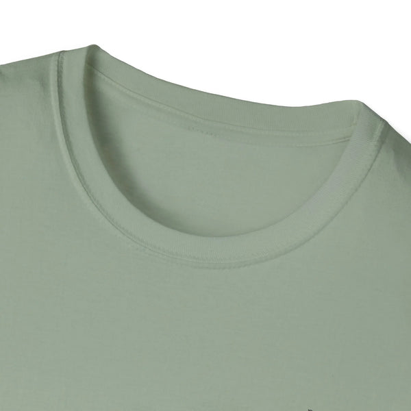 Sage green crewneck tee neckline detail