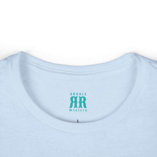 Double R Western Mom’s Make Their Own Luck t-shirt, light blue, collar detail, neckline stitching