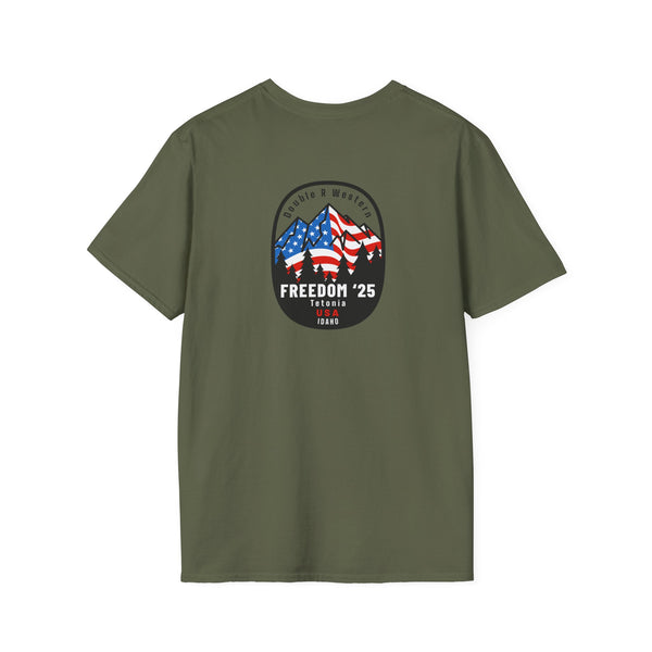 FREEDOM ‘25 Tetonia USA Mountain Flag Tee – Western Wear TShirt- Hot Off the Trail