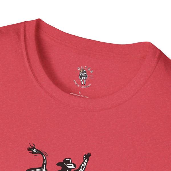 Heather red T-shirt crew neck with small circular logo print