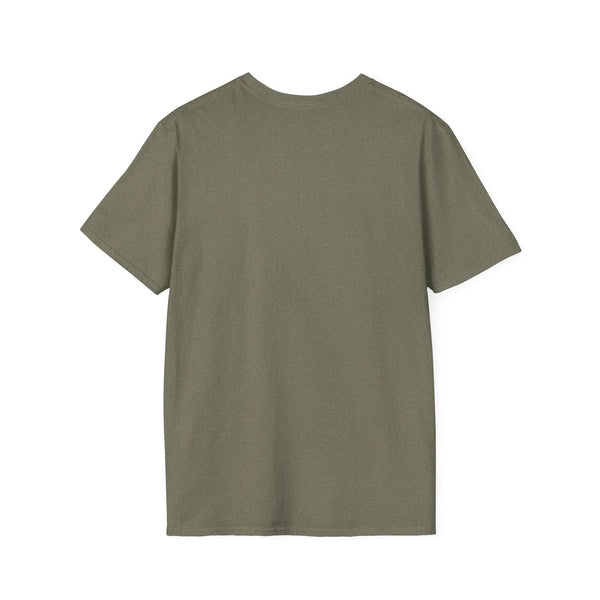 Solid olive green crewneck T-shirt with short sleeves, no visible front print.