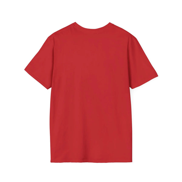 Red crew-neck T-shirt shown from the back, plain front and back