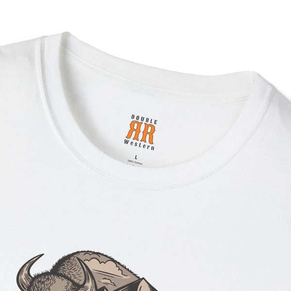 White western wear T-shirt neck label, AR Western logo and 100% cotton