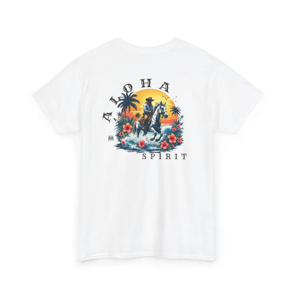 ’Aloha Spirit’ Double R Western’s™ Heavy Cotton Tee Back Graphic Design T Shirt