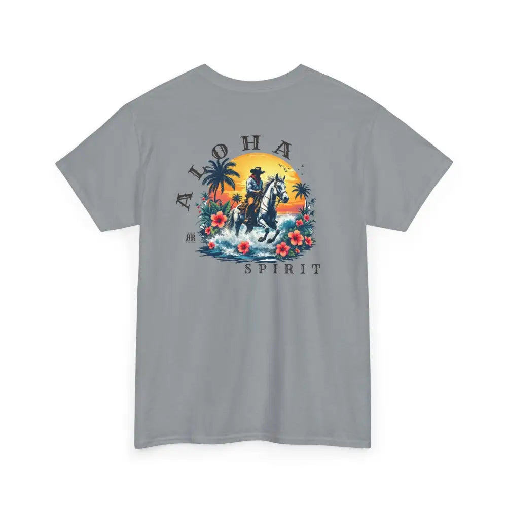 ’Aloha Spirit’ Double R Western’s™ Heavy Cotton Tee Back Graphic Design T Shirt