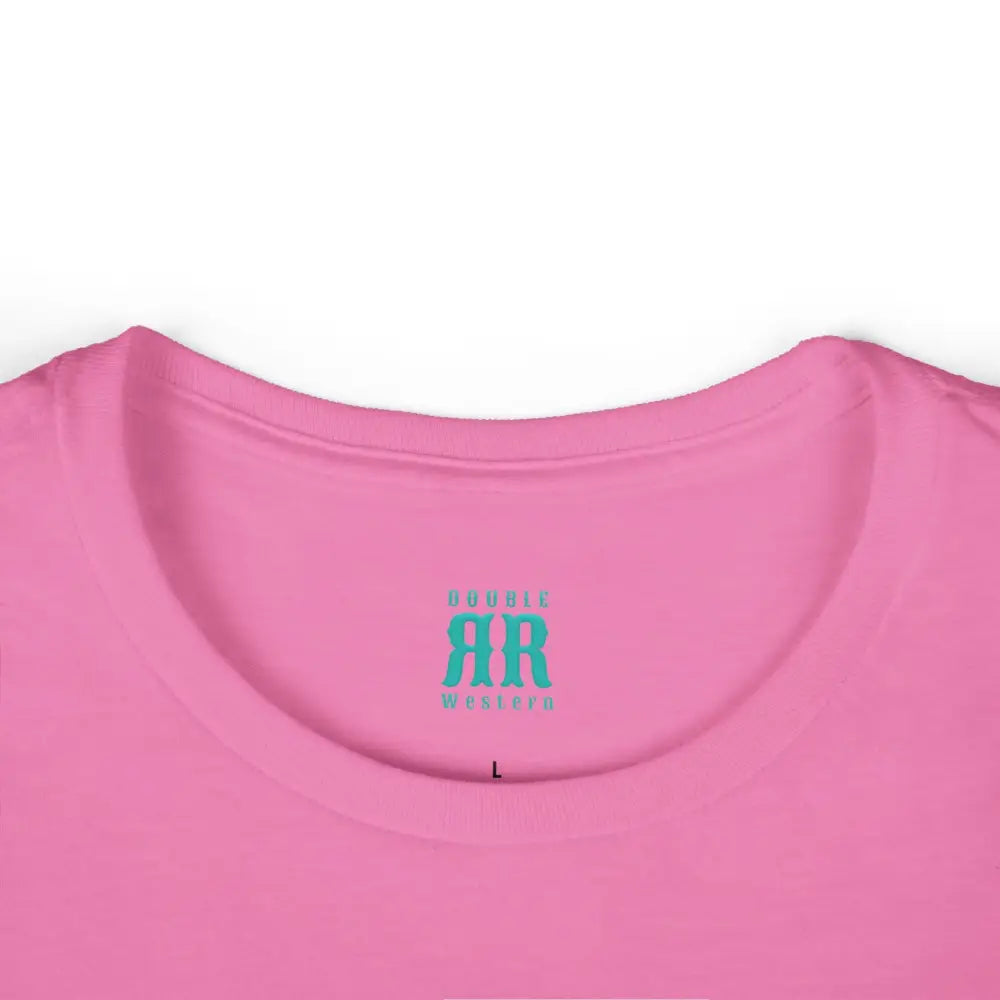 Bay Mustang and Wildflowers Design Double R Western™ Softstyle Graphic Shirt T Shirt