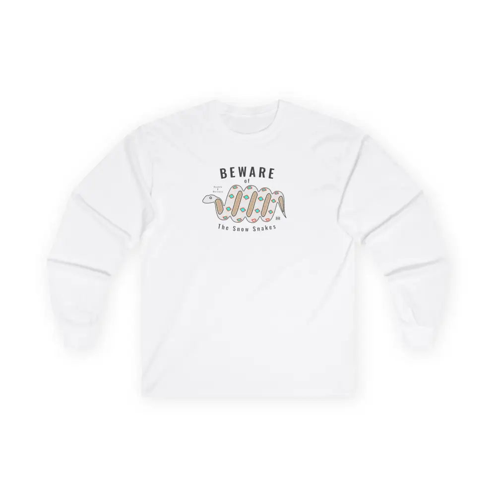 Beware of the Snow Snake’ Double R Western’s Garment Dyed Style long sleeve tee shirt White / S Long sleeve