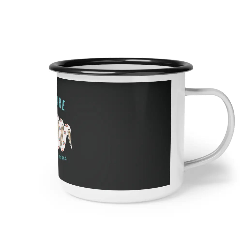 Beware of Snow Snakes Enamel Camp Mug 12oz / Black Rim Mug