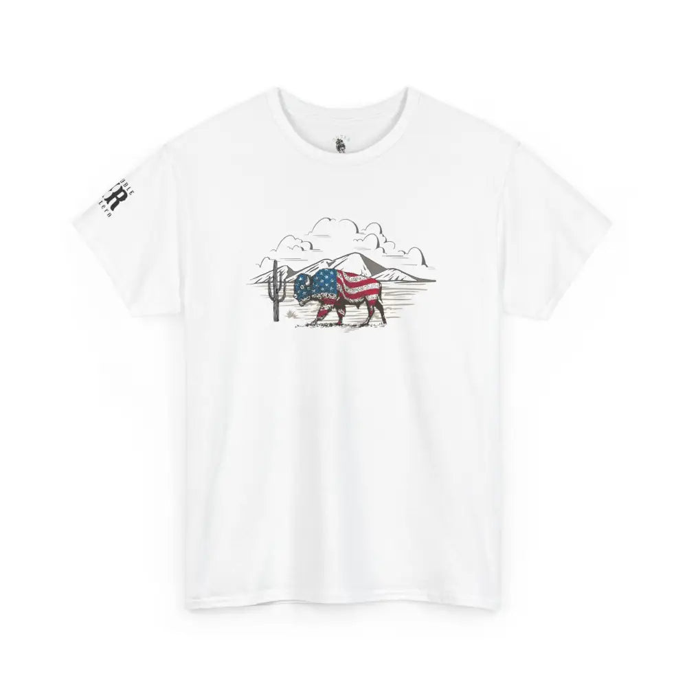 ’Bison Americana’ Double R Western’s™ - Basic T-Shirt - T-Shirt