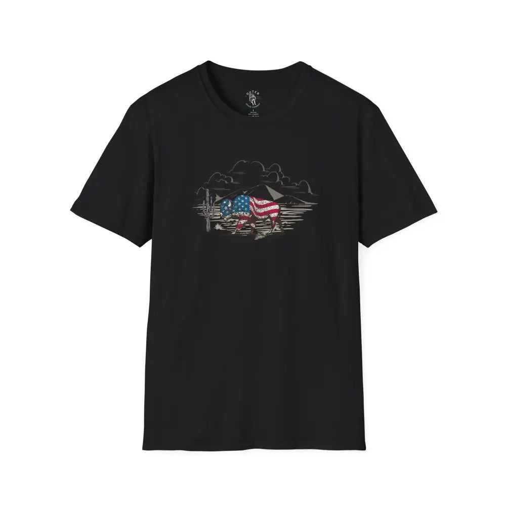 ’Bison Americana’ Double R Western’s™ Basic T Shirt Black / XS T Shirt