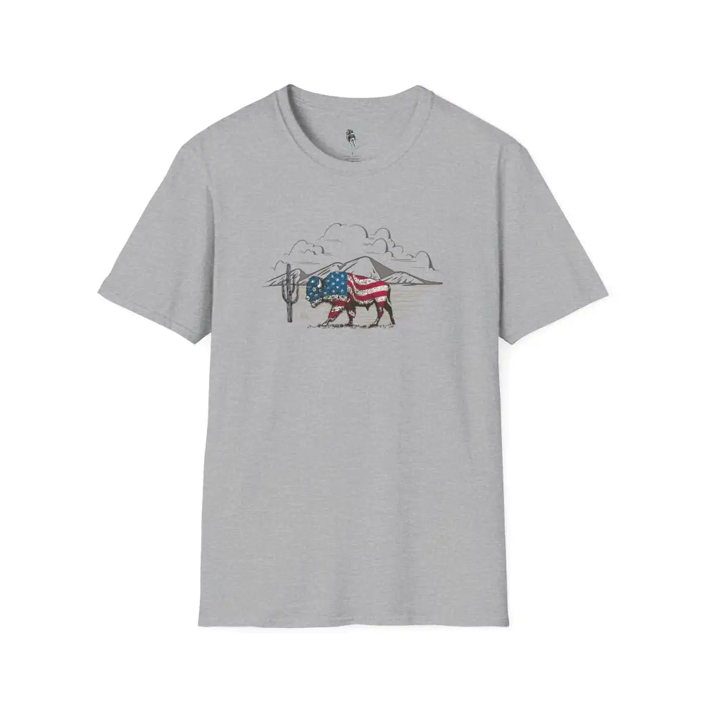 ’Bison Americana’ Double R Western’s™ Basic T Shirt Sport Grey / XS T Shirt