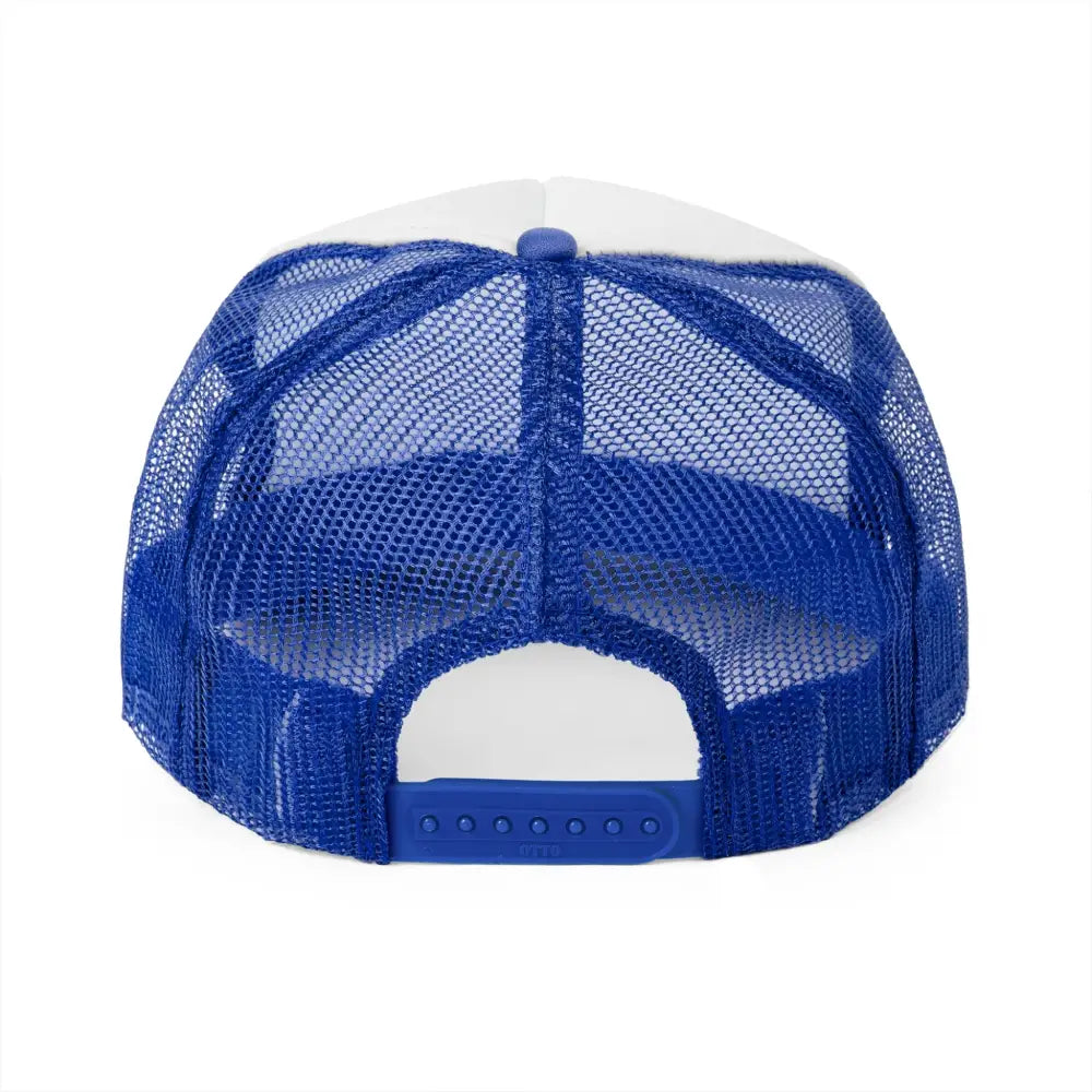Bison Strong Midnight Edition Trucker Hat – Neon Western Bison Cap (Black Royal Red/White/Blue) | Double R Western™ Hats