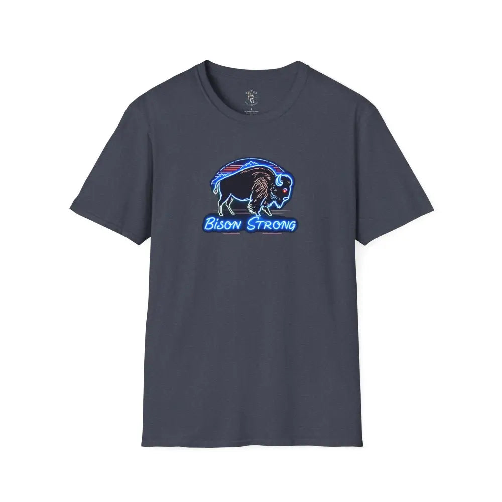 Bison Strong Neon Western T Shirt | Limited Edition Only 197/200 Available XS / Heather Navy T Shirt