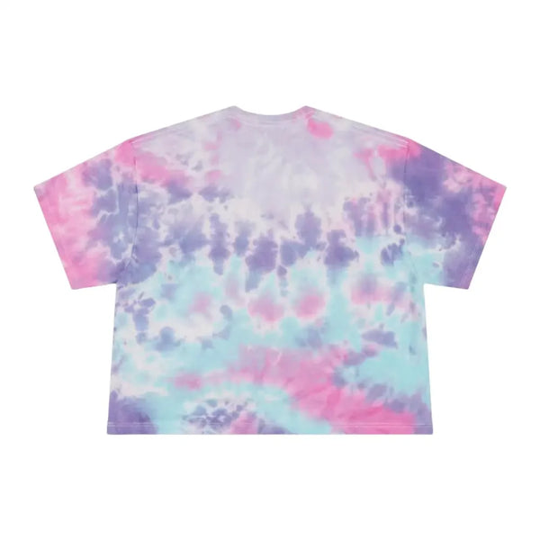 Tie-dye T-shirt back, pink and purple cloud tie-dye pattern