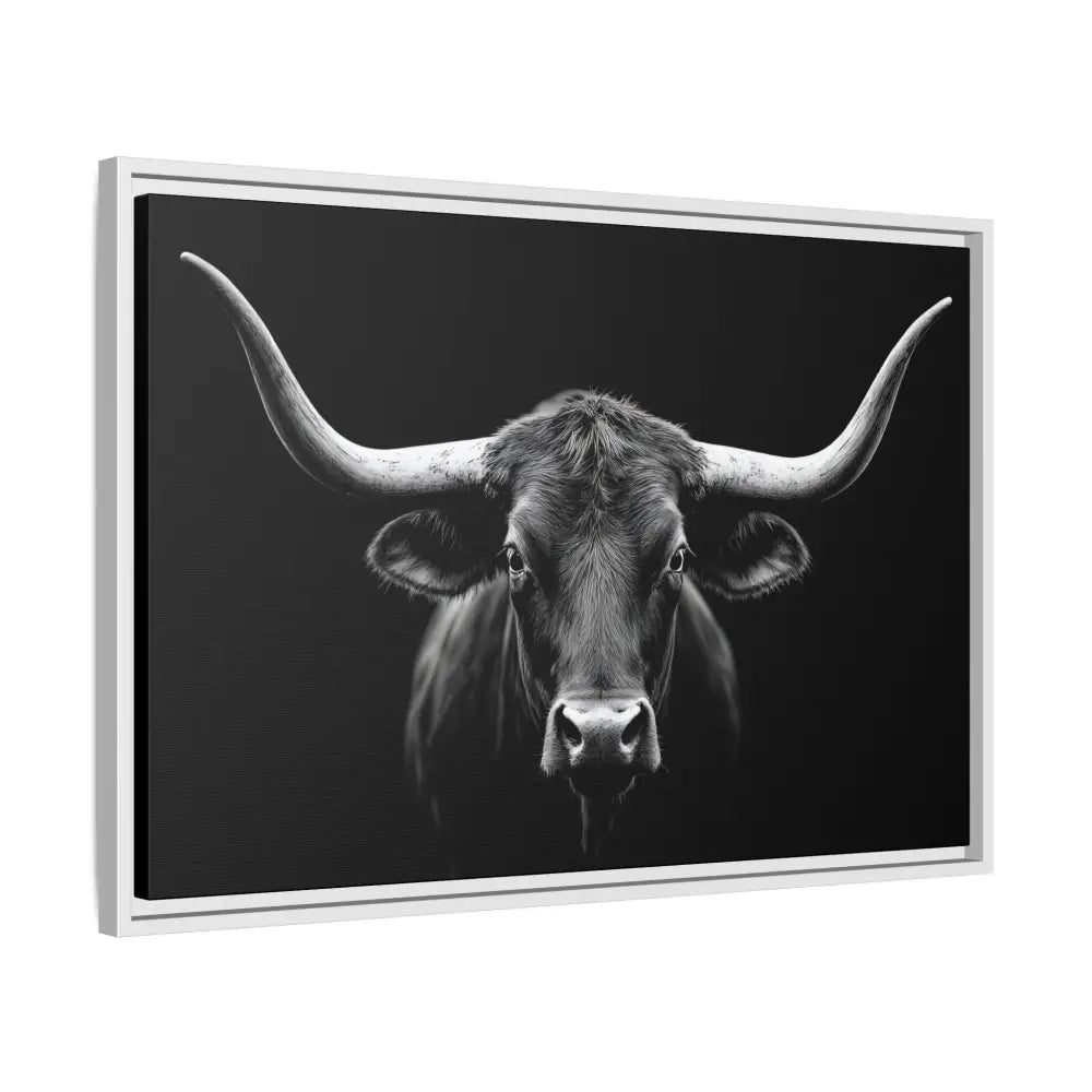 Bucking Bull Midnight Edition Framed Canvas Art Wrap Double R Western™ Canvas