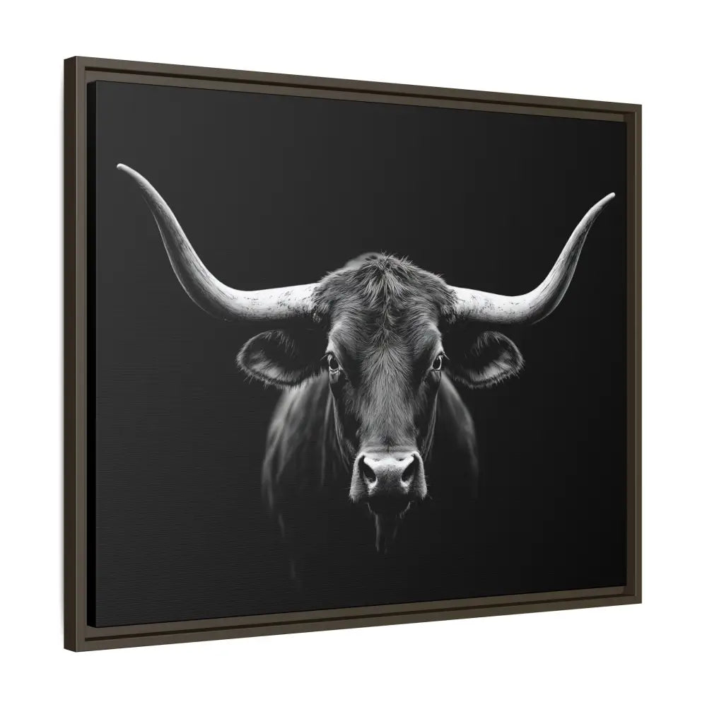 Bucking Bull Midnight Edition Framed Canvas Art Wrap Double R Western™ Canvas