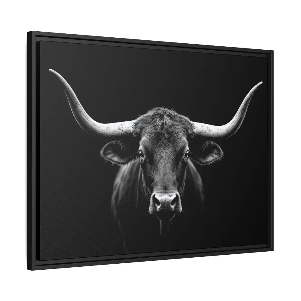 Bucking Bull Midnight Edition Framed Canvas Art Wrap Double R Western™ Canvas