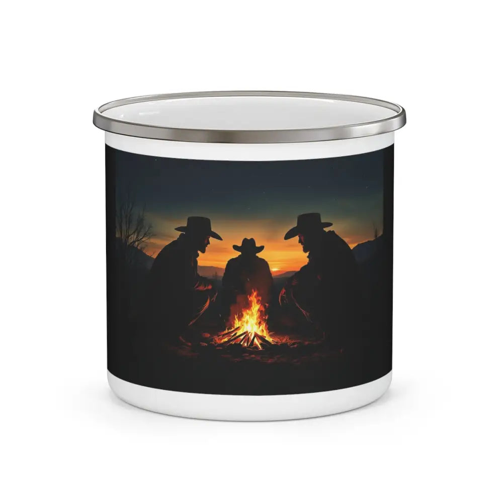 ’Campfire Companions’ Double R Western’s Enamel Camping Mug 12oz Mug