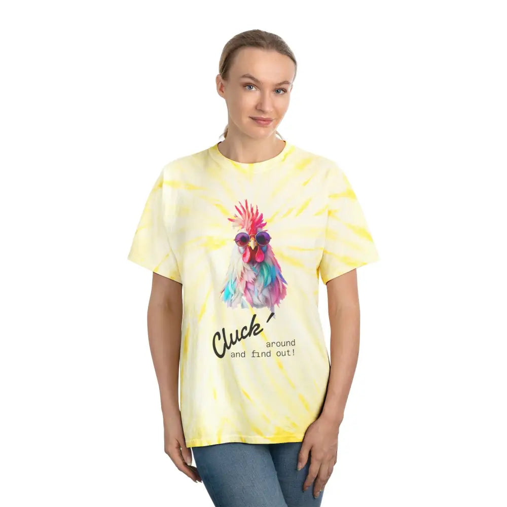 ’Cluck Around and Find Out!’- Tie Die- Double R western’s Hot Off The Trail - T-Shirt