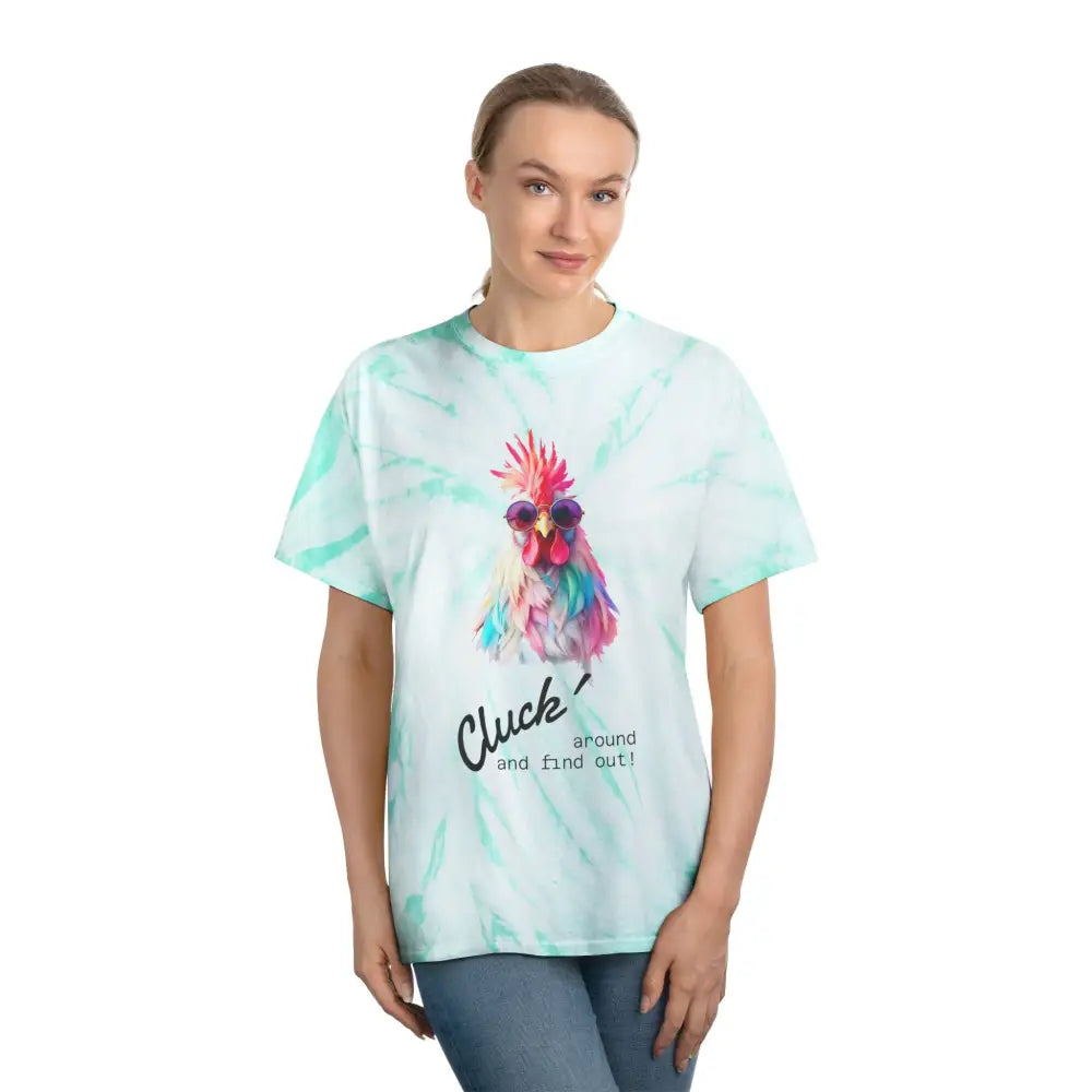 ’Cluck Around and Find Out!’- Tie Die- Double R western’s Hot Off The Trail - T-Shirt